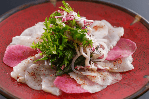 淡路島3年とらふぐのカルパッチョ(冬の料理イメージ)