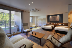 ２０４ 檜露天風呂付バリアフリー対応客室です。