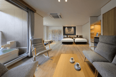 檜露天風呂付客室です。