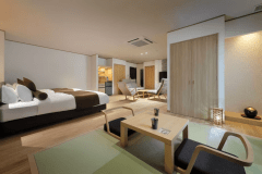 檜露天風呂付客室です。