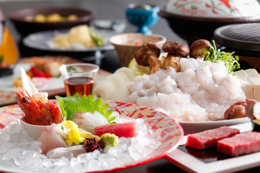 錦秋鱧をはじめとする海の幸や淡路牛を使った秋の味覚会席※イメージ