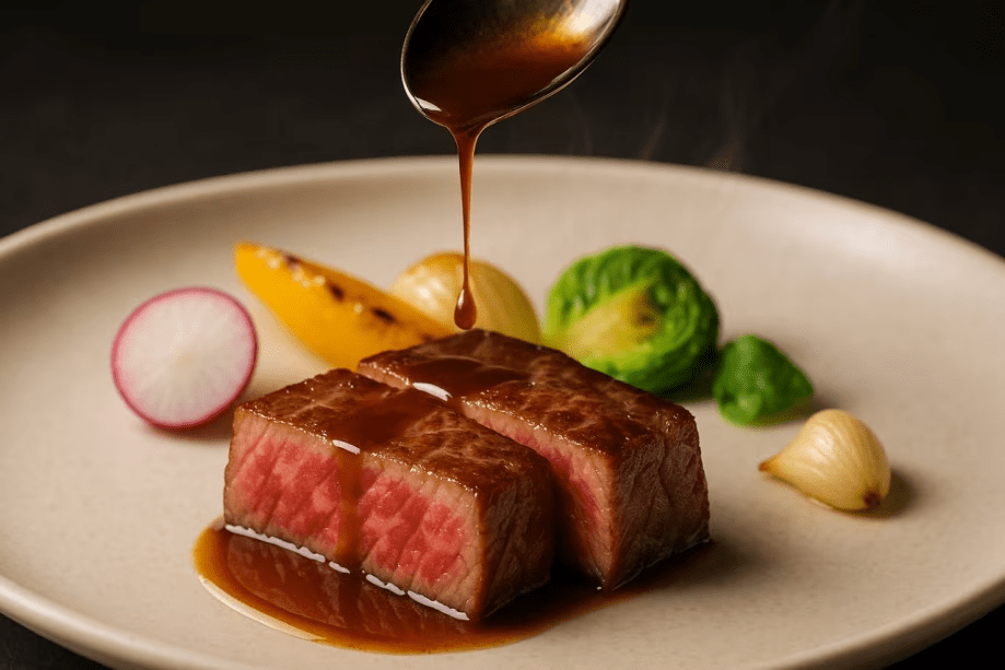 「幻の和牛」と呼ばれる山形村短角牛のステーキ