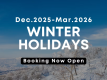 Winter Holidays Booking are now open ⛄
