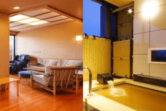 客室露天風呂❙露天風呂付き客室で名湯を独占！旬の食材にこだわるお部屋食を心ゆくまで愉しむ ❙ 2食付