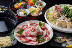 【夜の部】かご盛り会席と選べる鍋【いのししすき焼きor丹波牛すき焼きor鴨すき】