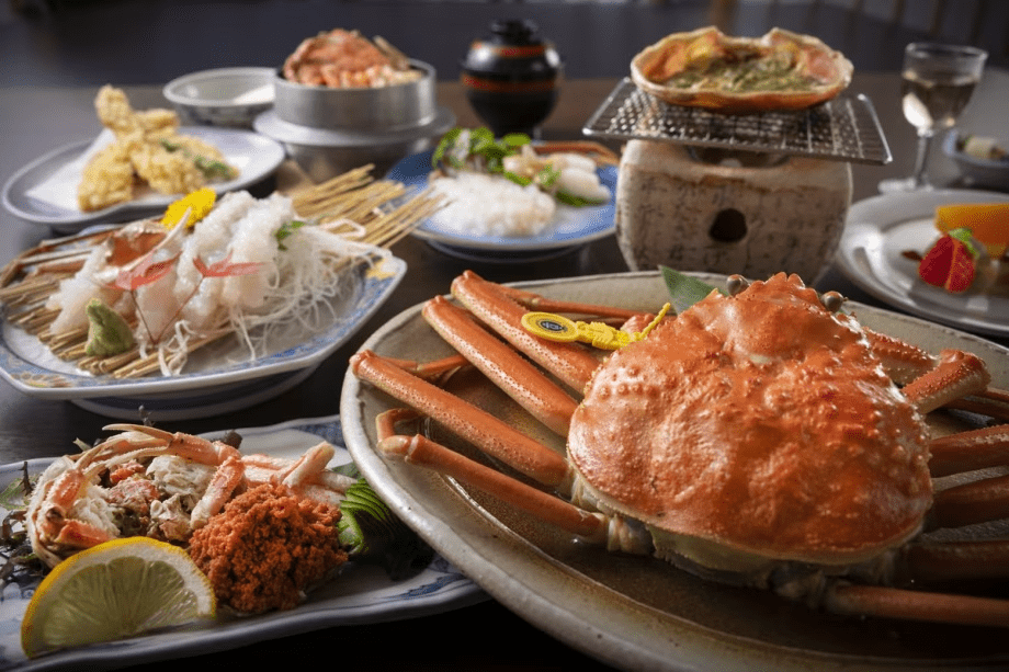 ゆで蟹、蟹しゃぶ、せいこ蟹釜飯など蟹づくしの蟹フルコース