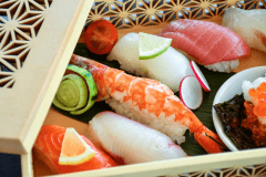 料理長が握った新鮮な寿司