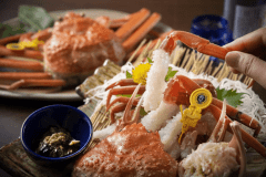 蟹刺しかゆで蟹をチョイスできる蟹満喫コース