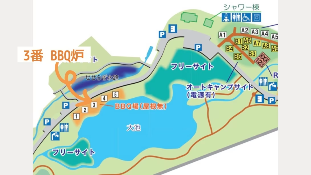 3番炉＿BBQランチパッケージ（屋根なしBBQ場・デイキャンプ）(CO~14:00)