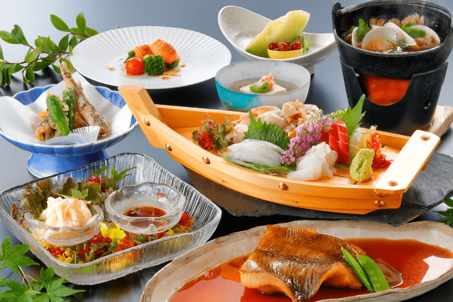 常磐ものプランの夕食料理一例です。