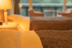 窓から四万十川源流の見える『洋室ツイン２０平米（禁煙ルーム）』Ｃ