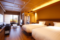 【ドッグフレンドリーフロア】温泉露天風呂テラス付デラックスツイン（一例）