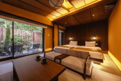 【和室スイート】40平米／和室＋箱庭テラス＋ベッド＋露天風呂