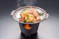 千葉県ご当地グルメ！千葉のお醤油を使った「黒アヒージョ」※料理長オリジナル「黒鮑と赤海老の黒アヒージョ」をご用意