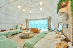 【Nutsエリア：C棟プレミアムドームテント】宿泊グランピング＜川辺10mドームテント＞