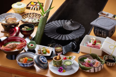 【黒毛和牛溶岩焼付き上級会席の一例】