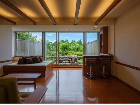 Western style Room with Private Open-air Hot Spring Bath (Single Bed x 2 or 3)  73 square meters on the 1st floor