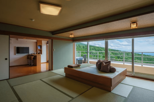 Japanese-Western style Room with Private Open-air Hot Spring Bath (Twin Beds)  73 square meters on the 3rd floor