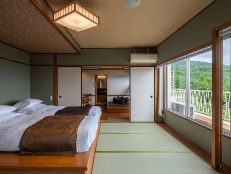 Japanese-Western style Room with Private Open-air Hot Spring Bath (1 Queen Bed)  48 square meters on the 3rd floor