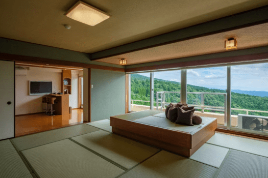 Japanese-Western style Room (Twin beds)  73 square meters on the 4th floor  *NO PRIVATE BATH*