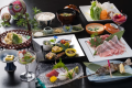 《和牛＆りんどうポークの2種しゃぶしゃぶ会席》メイン料理以外は季節や仕入によって変わる場合があります。