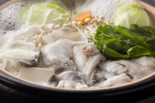 ふぐならではの独特の旨みをストレートにご堪能頂ける「てっちり鍋」≪料理イメージ≫