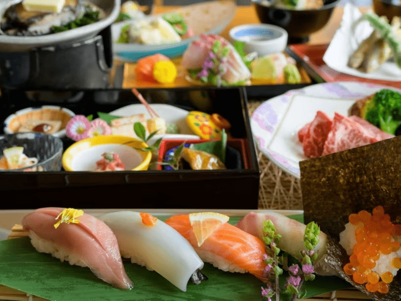 【夏の極みコース（握り寿司盛り五貫プラン）】新鮮な魚を握りでお楽しみください。