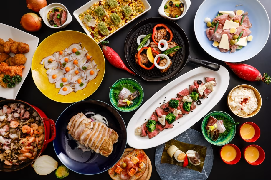 淡路島の海山の幸とスパニッシュ料理のコラボレーションしたディナーブッフェ(イメージ) 淡路島の海山の幸とスパニッシュ料理のコラボレーションしたディナーブッフェ(イメージ)