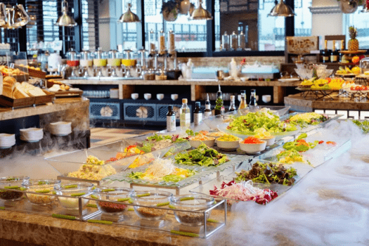 【朝食/ビュッフェ】当店自慢のサラダコーナー。日替わりメニューでご提供しております。