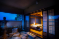 Comfort Suite “Asano” ◆ 85㎡
A guest room with an open-air bath on a wooden deck, where you can soak while feeling the breeze of Kanazawa’s historic castle town. Comfort Suite “Asano” ◆ 85㎡
A guest room with an open-air bath on a wooden deck, where you can soak while feeling the breeze of Kanazawa’s historic castle town.