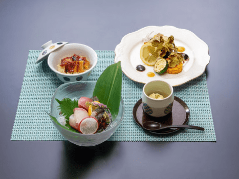 【2026夏&bull;饗宴会席】赤甘鯛唐揚げ米茄子田楽・穴子丼・枝豆蒸し