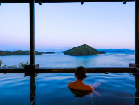 ■露天風呂■2023年4月露天風呂リニューアル！瀬戸内海の多島美は温泉総選挙2024絶景部門全国1位