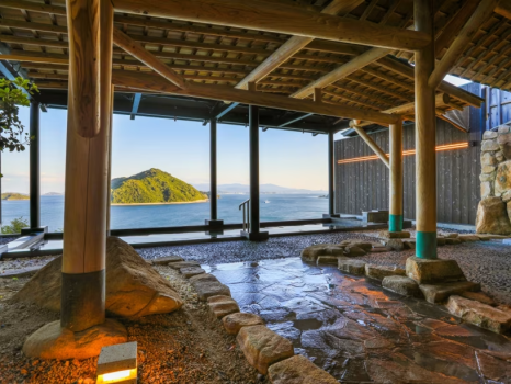 ■露天風呂■2023年4月露天風呂リニューアル！瀬戸内海の多島美は温泉総選挙2024絶景部門全国1位