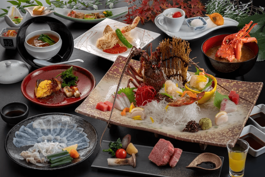 【最高級ランク-葵会席（Aoi）-冬イメージ】高級食材の饗宴＜伊勢海老姿盛り×河豚刺し×シャトーブリアン＞