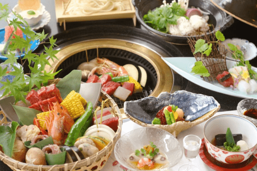 焼き物を中心に、季節のお造りやお鍋を愉しめる炭火焼会席　※イメージ