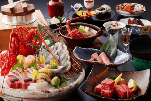 厳選された食材を使い、贅を尽くした会席料理　※イメージ