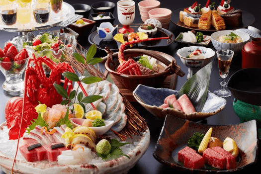 厳選された食材を使い、贅を尽くした会席料理　※イメージ