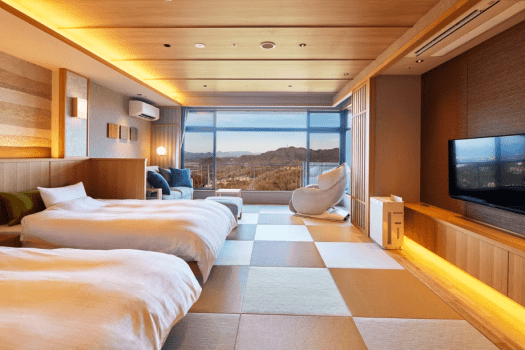 Japanese-Modern Room(Non-Smoking) with Scenic Open-Air Bath, Twin Beds, Kaiseki dinner [restaurant]