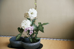 季節の生花を飾っております