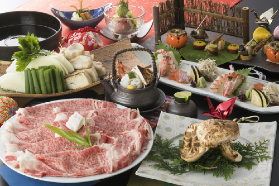 松茸と近江牛すき焼き 松茸と近江牛すき焼き