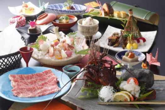 Koyu, a guest room with a special open-air bath Enjoy Omi beef shabu-shabu in a private room Breakfast is a Veranda Camping Breakfast