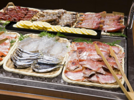 朝食ブッフェ　魚の干物