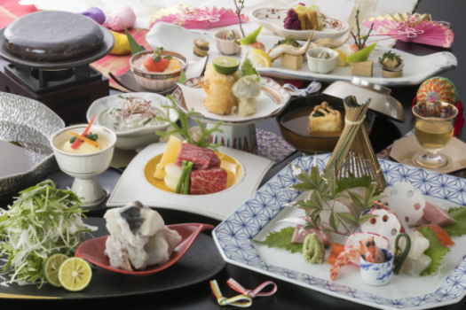 ふぐ牛会席