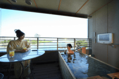 和風ツイン＋リビング「びわの風」TV付露天風呂客室　50㎡