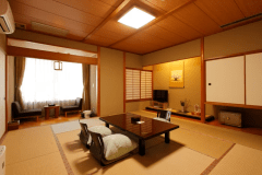 ちょっと広めの和室10畳～15畳＋広縁（一例）最大6名まで利用可能です。