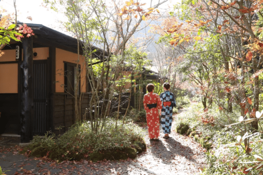 客室前　紅葉の頃