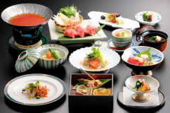 【野の花会席】（4/1～8/31）さっぱり特製トマト出汁の豚しゃぶ鍋、しっとり柔らかい鮪のコンフィなど。