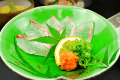 *【渾身会席(一例)】鯛の薄造里 *【渾身会席(一例)】鯛の薄造里