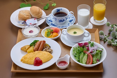 バランスの取れた洋朝食。和朝食ともに大変ご好評いただいております！