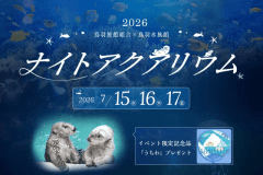 鳥羽水族館ナイトアクアリウム限定チケット
2026/7/15(水)～17(金)の3日間限定！閉館後の鳥羽水族館を貸切り！